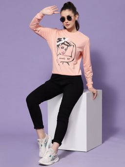 KASSUALLY - Pink Printed Sweatshirt