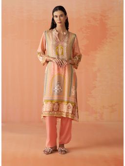 Lakshita - Peach Long Kurta with Pant (Set of 2)