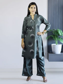 MOJILAA - Women's Green Printed Co-Ord (Set of 2)