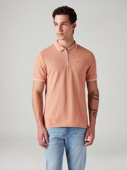 Levi's - Men's Peach Textured Slim Fit Polo T-Shirt