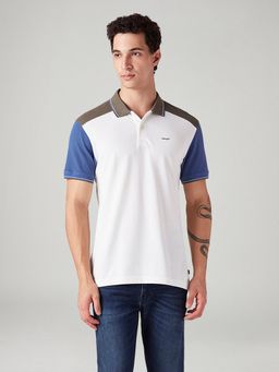 Levi's - Men's White Colorblock Slim Fit Polo T-Shirt