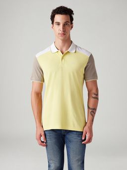 Levi's - Men's Yellow Colorblock Slim Fit Polo T-Shirt
