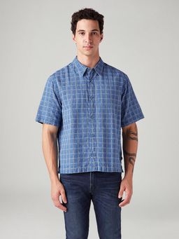 Levi's - Men's Blue Checkered Boxy Fit Shirt