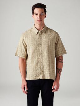 Levi's - Men's Beige Checkered Boxy Fit Shirt