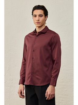 Snitch - Luxe Catch Me If You Can Burgundy Satin Shirt