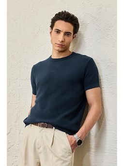 Snitch - Luxe Catch Me If You Can Navy Blue Knitted T-Shirt