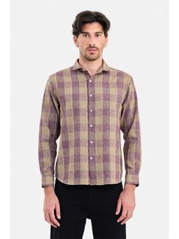 Snitch - Purple Checks Full Sleeves Regular Casual Shirt for Men