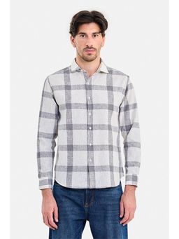 Snitch - Grey Checks Full Sleeves Regular Casual Shirt for Men