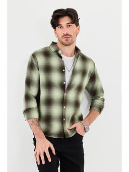 Snitch - Green Checks Full Sleeves Regular Casual Shirt for Men