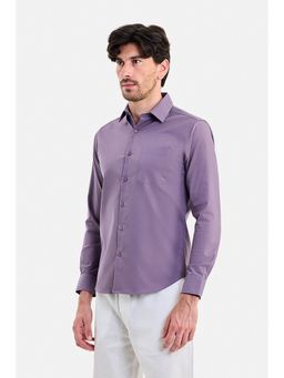 Snitch - Purple Solid Full Sleeves Slim Shirt for Men