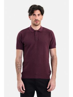 Snitch - Textured Polo Regular Fit 100% Cotton T-Shirt