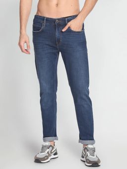Flying Machine - Stone Wash Slash Tapered Jeans