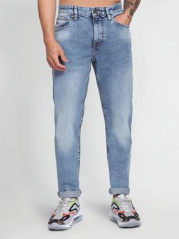 Flying Machine - Stone Wash Slash Tapered Jeans