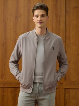 U.S. POLO ASSN. - Men's Solid Equestrian Aisle Theater Bomber Jacket