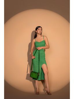 Nelumbo Nucifera - Nemesis Handmade Leather Crossbody Bag Green