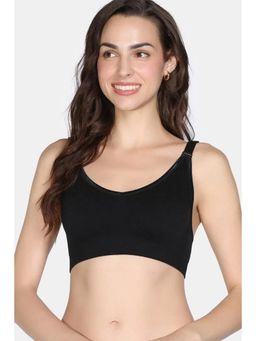 Zivame - Padded Non Wired Full Coverage T-Shirt Bra - Black