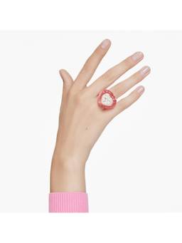 SWAROVSKI - Dulcis Cocktail Ring Heart Cut Pave Heart Pink