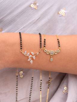 Zeraki Jewels - Khushi And Rihanna Gold Mangalsutra (Pack Of 2)