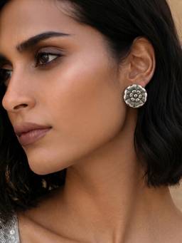 Teejh - Siaara Silver Oxidised Earrings