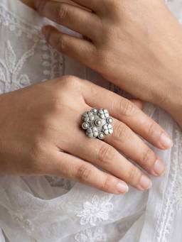 Teejh - Tavisha Silver Oxidised Ring