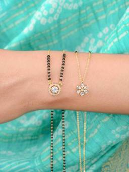 Zeraki Jewels - Tanvi Gold Mangalsutra And Emily White Mangalsutra (Pack Of 2)