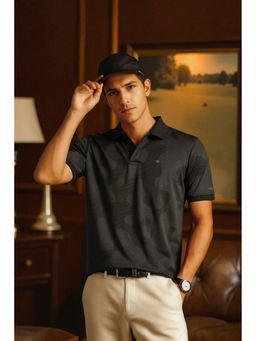 Louis Philippe - Men's Grey Printed Polo T-Shirt