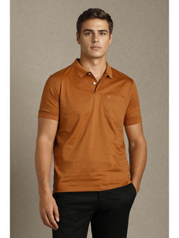 Louis Philippe - Men's Brown Textured Polo T-Shirt