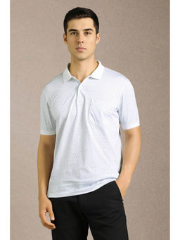 Louis Philippe - Men's White Printed Polo T-Shirt