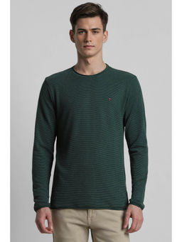 Louis Philippe - Men's Green Textured T-Shirt