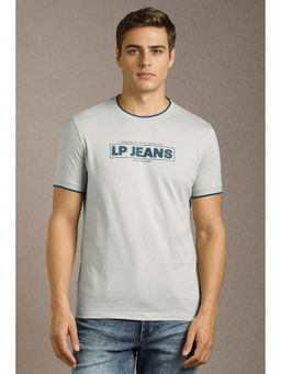 Louis Philippe - Men's Grey Printed T-Shirt