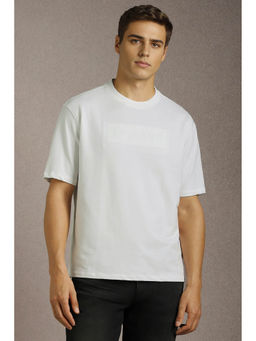 Louis Philippe - Men's White Solid T-Shirt