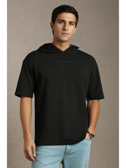 Louis Philippe - Men's Black Solid T-Shirt
