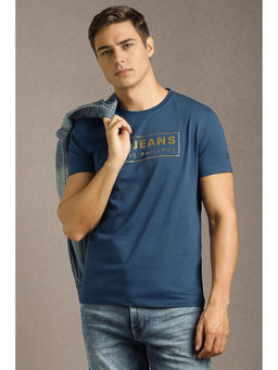 Louis Philippe - Men's Blue Print T-Shirt