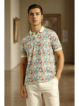Louis Philippe - Men's Multi-Color Printed Polo T-Shirt