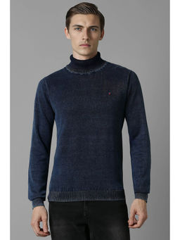 Louis Philippe - Men's Navy Blue Textured Sweater