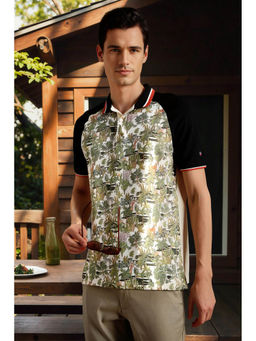 Louis Philippe - Men's Multi-Colour Printed Polo T-Shirt
