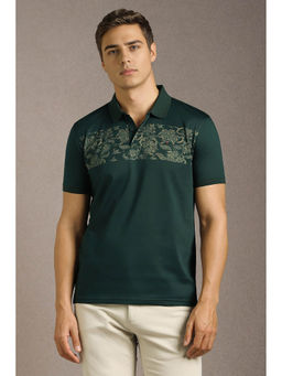 Louis Philippe - Men's Green Printed Polo T-Shirt
