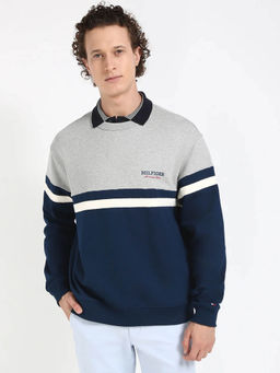 Tommy Hilfiger - Multi-Colour Colorblock Relaxed Fit Cotton Sweatshirt
