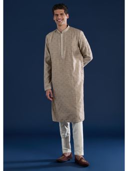 KALKI FASHION - Men Brown Floral Kurta with Pant