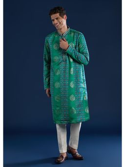 KALKI FASHION - Men Green Printed Kurta with Pant