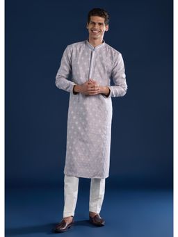 KALKI FASHION - Men Mauve Printed Kurta with Pant