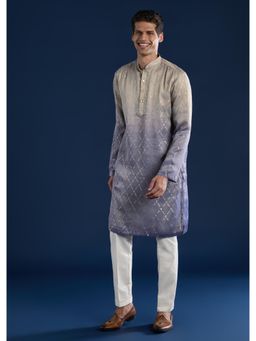 KALKI FASHION - Men Purple Printed Kurta with Pant