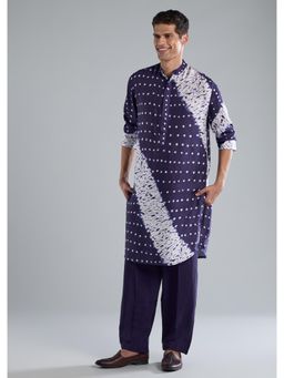 KALKI FASHION - Men Blue Printed Kurta with Pant