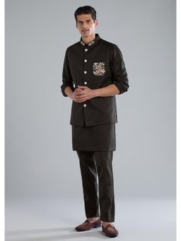 KALKI FASHION - Men Black Embellished Kurta and Pant with Jacket