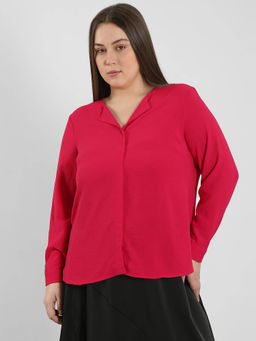 VERO MODA - Curve Dark Pink Shirt