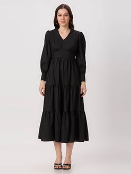 PEACH & PANDA - Black Tiered Dress