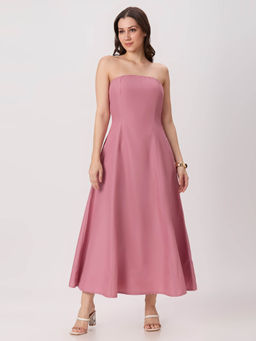 PEACH & PANDA - Pink Tube Dress with Pocket