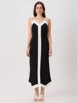 PEACH & PANDA - Monochrome Midi Dress