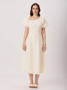 PEACH & PANDA - Cream Textured Dress