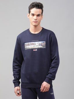 LINDBERGH - Peacoat Solid Crew Sweatshirt